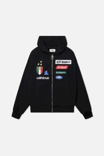 Scuffers By Air Zipper Hoodie Black Front | TF1-75146