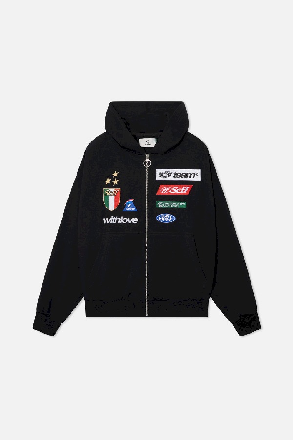 Scuffers By Air Zipper Hoodie Black Front | TF1-75146 Scuffers By Air Zipper Hoodie Black Front | TF1-75146