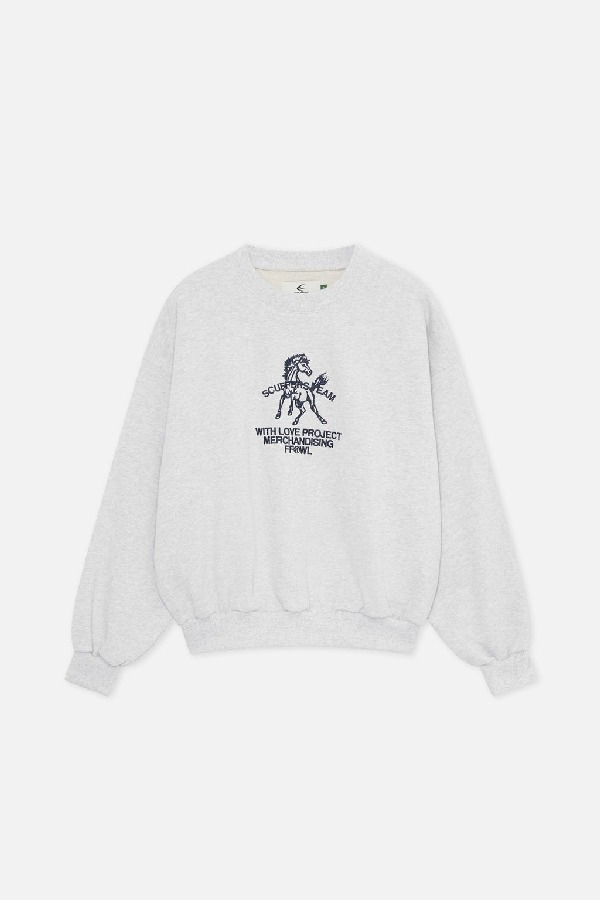 Scuffers Horse Crewneck Light Grey | RZ6-96107 Scuffers Horse Crewneck Light Grey | RZ6-96107