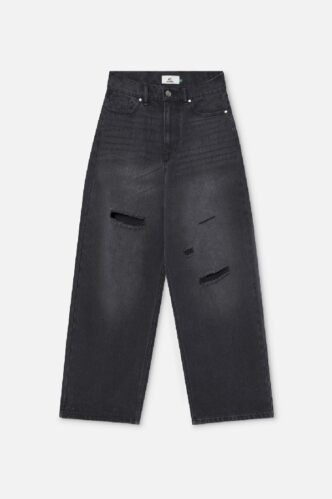 Scuffers Jumbo Ripped Pants Washed Black Front | RL4-24968