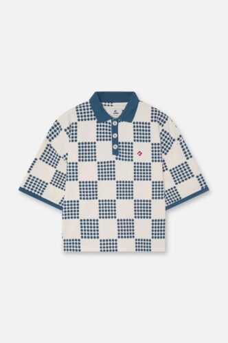 Blue Chess Blue Polo Men’s Front
